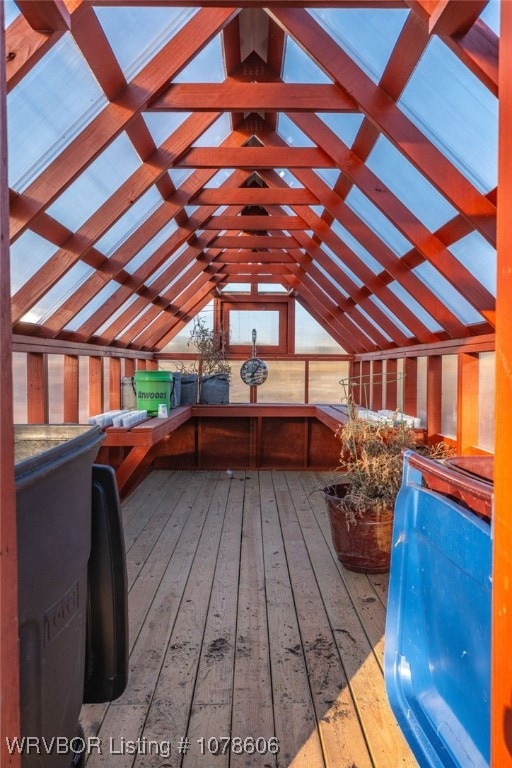 interior space with vaulted ceiling