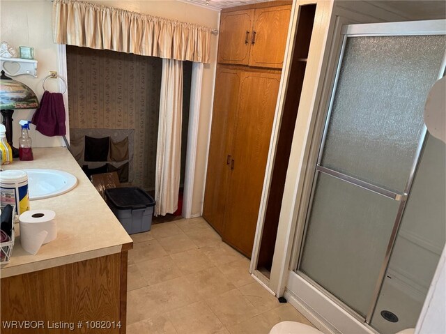 106 E Cedar St, Hackett, AR 72937 - bathroom with a shower stall and vanity
