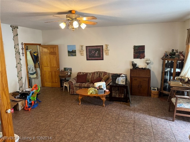 106 E Cedar St, Hackett, AR 72937 - living area featuring ceiling fan
