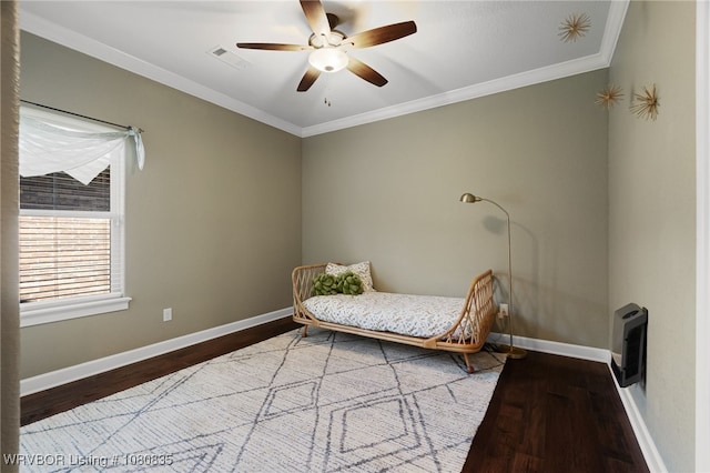 8205 Cisterna Way, Fort Smith, AR 72916 - bedroom featuring visible vents, wood finished floors, baseboards, and ornamental molding