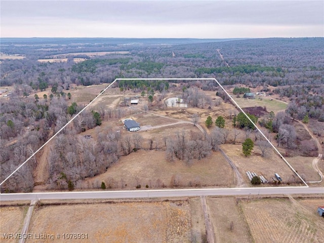 bird's eye view with a rural view