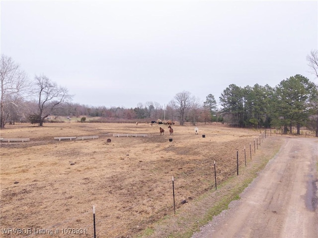 view of street featuring a rural view