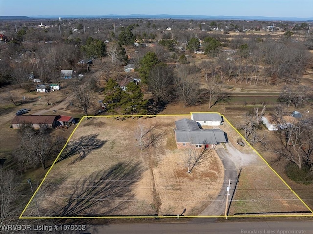 drone / aerial view with a rural view