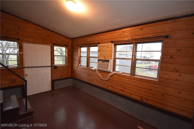 unfurnished sunroom featuring cooling unit