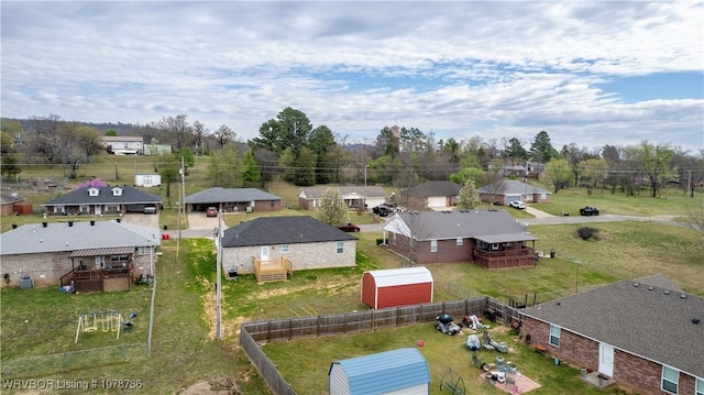 bird's eye view with a residential view