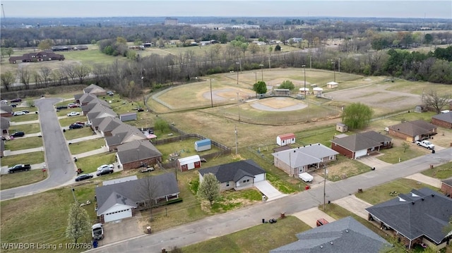 drone / aerial view with a residential view