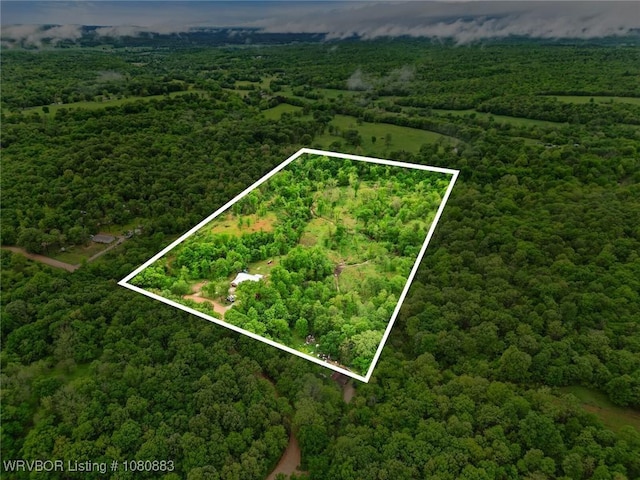 471962 E 720, Westville, OK 74965 - aerial overview of property's location with a heavily wooded area and property parcel outlined