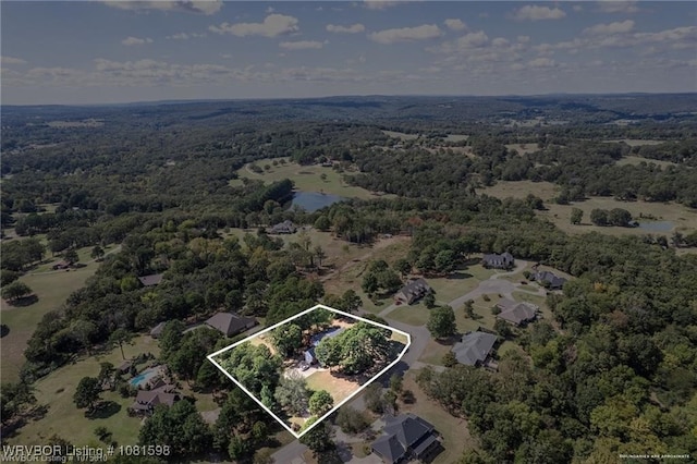 1635 Kings Way, Alma, AR 72921 - aerial view of property's location with property parcel outlined, a forest, and a large body of water