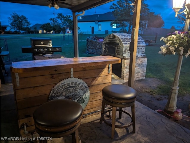 108722 4768th Rd, Roland, OK 74954 - view of patio / terrace featuring a grill, area for grilling, and a fenced backyard
