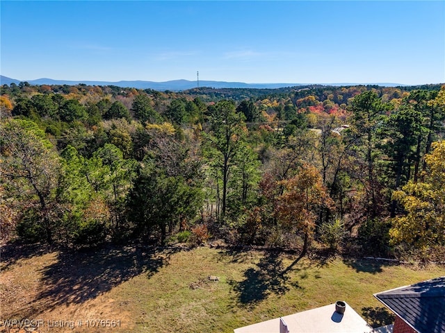 bird's eye view featuring a mountain view