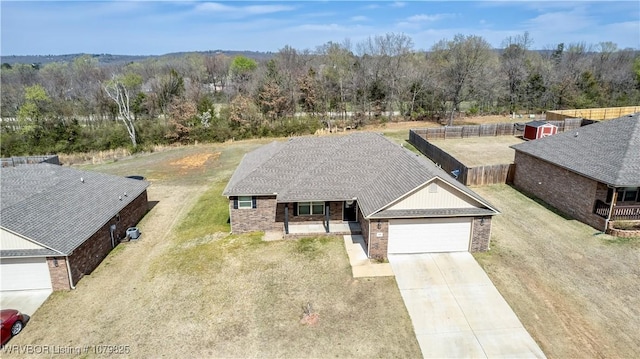 138 Stone Dr, Roland, OK 74954 - bird's eye view featuring a view of trees