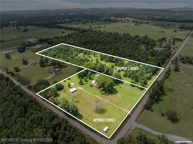 6721 Dean Rd, Alma, AR 72921 - aerial view of sparsely populated area featuring property parcel outlined