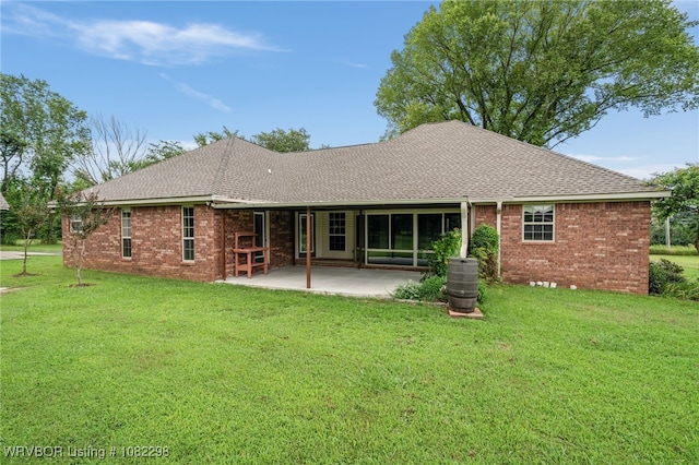 6721 Dean Rd, Alma, AR 72921 - back of property with roof with shingles, brick siding, and a yard