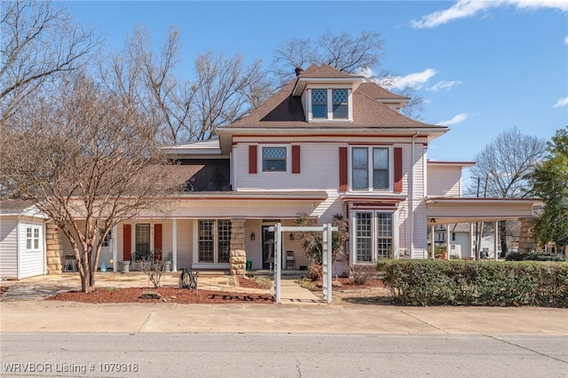 view of front of home featuring covered porch