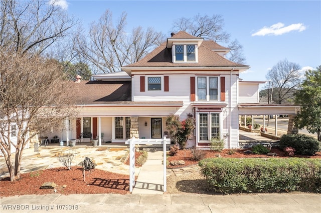 view of front of house with covered porch