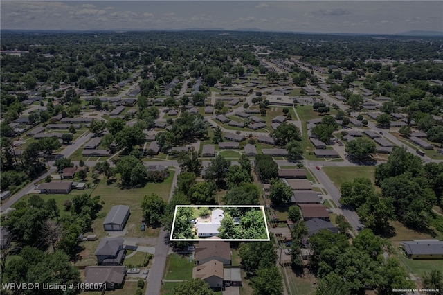 bird's eye view with a residential view