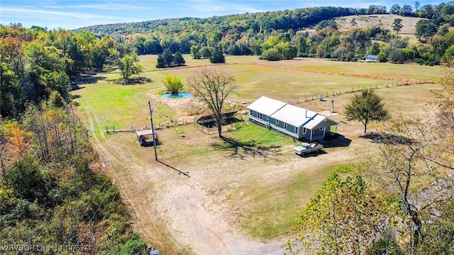 bird's eye view with a rural view