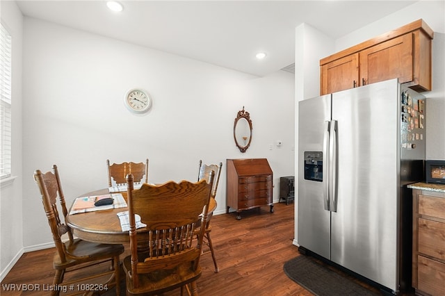 112 Countryside Way, Pocola, OK 74902 - dining space featuring dark wood finished floors and recessed lighting