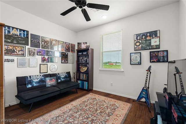 112 Countryside Way, Pocola, OK 74902 - office space with a ceiling fan and wood finished floors