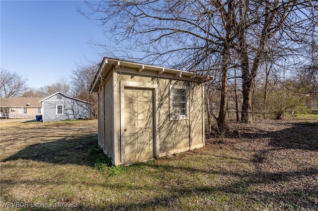 view of shed