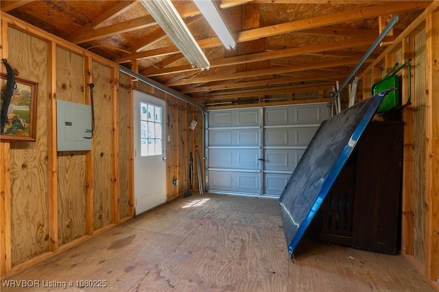 garage featuring electric panel