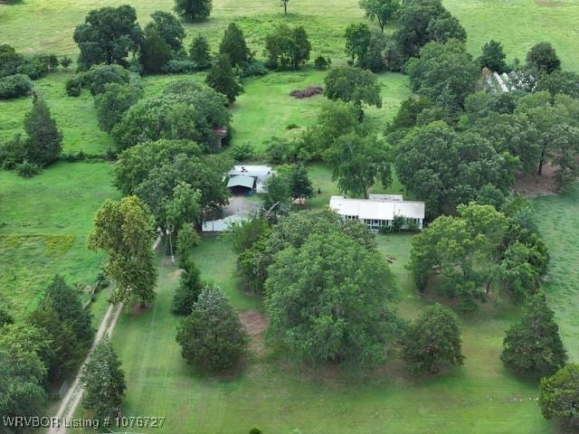 aerial view featuring a rural view