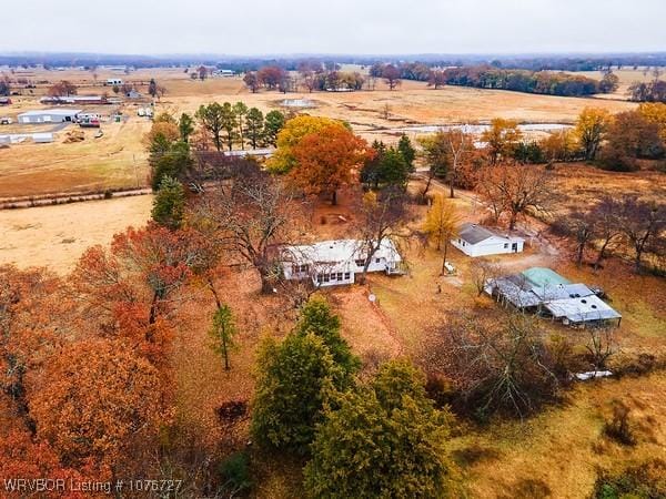 bird's eye view featuring a rural view