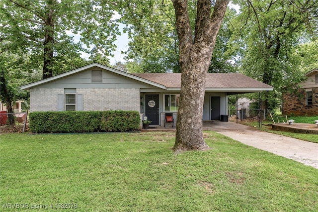 1008 Pattie Ln, Barling, AR 72923 - ranch-style home with concrete driveway, a carport, and brick siding