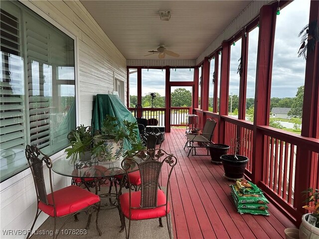 21 Bermuda Ct, Mountain Home, AR 72653 - sunroom with ceiling fan and healthy amount of natural light