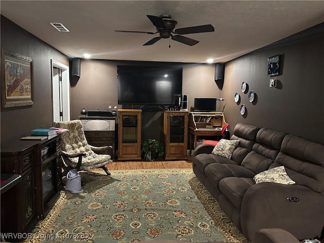 21 Bermuda Ct, Mountain Home, AR 72653 - living room featuring light wood-style flooring and ceiling fan