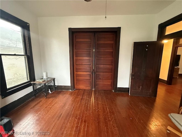 interior space featuring dark hardwood / wood-style flooring