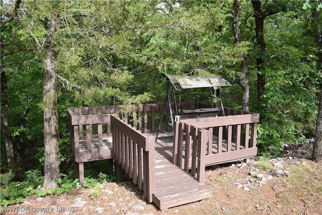 view of wooden deck