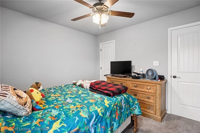 2207 Lisa Ln, Van Buren, AR 72956 - carpeted bedroom with a ceiling fan