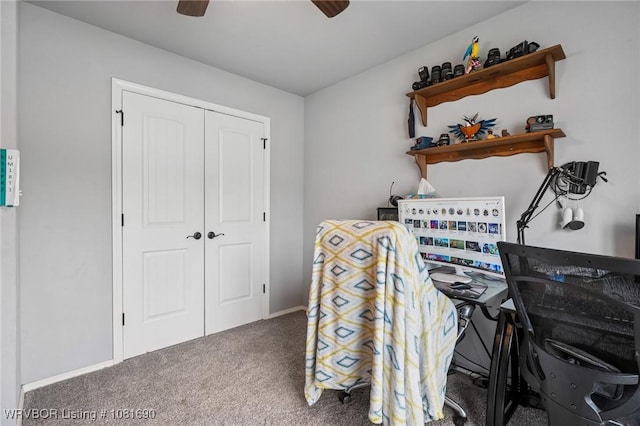 2207 Lisa Ln, Van Buren, AR 72956 - office with a ceiling fan and carpet flooring
