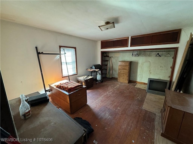 office featuring dark hardwood / wood-style flooring