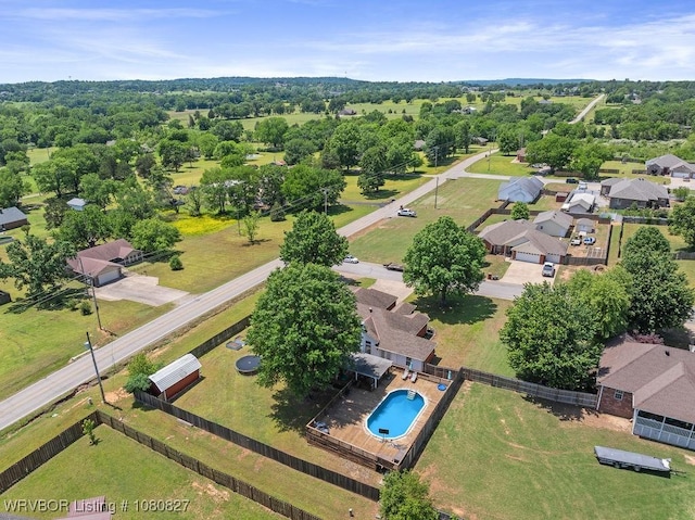 aerial view of a pool