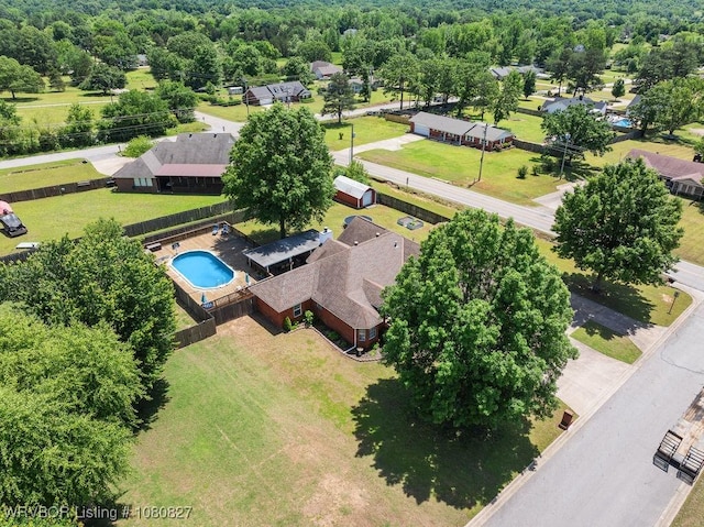 bird's eye view of a pool
