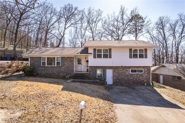 view of split level home