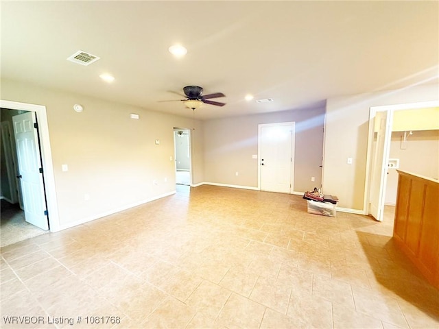 900 S Mattox Ln, Sallisaw, OK 74955 - unfurnished room featuring recessed lighting, a ceiling fan, and light tile patterned floors