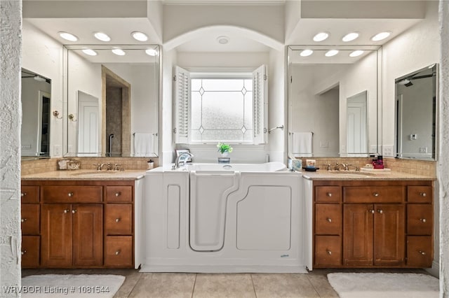 38 Jeffrey Way, Fort Smith, AR 72903 - full bath with tile patterned flooring, vanity, and a garden tub