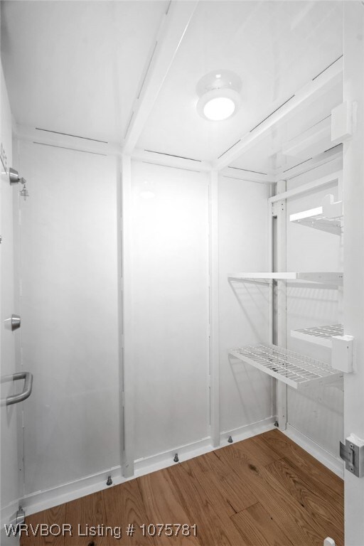 walk in closet featuring wood-type flooring