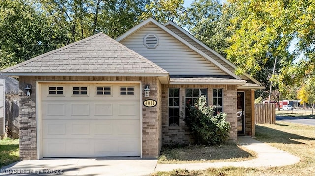 view of front of house with a garage