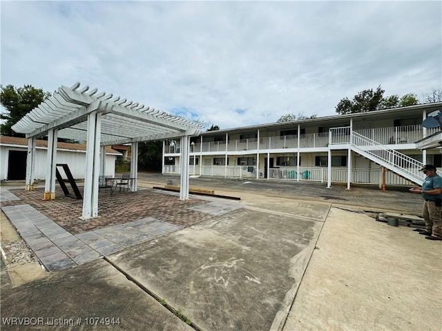 view of patio / terrace featuring a pergola