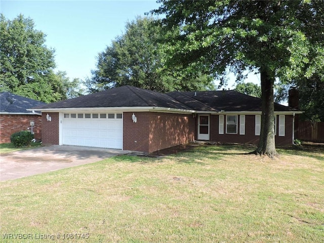 2211 Breckenridge Ter, Greenwood, AR 72936 - view of front of property featuring a garage, brick siding, driveway, and a front lawn