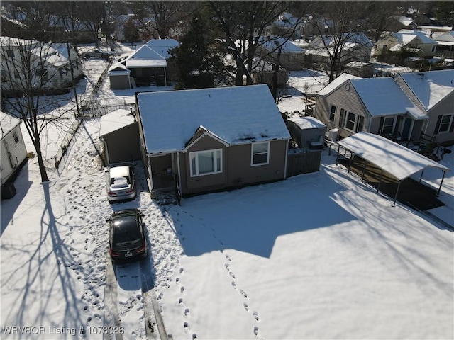 view of snowy aerial view