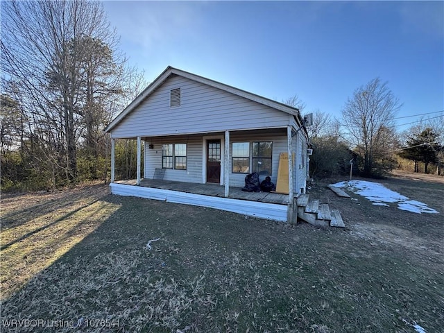 view of front of property with a porch