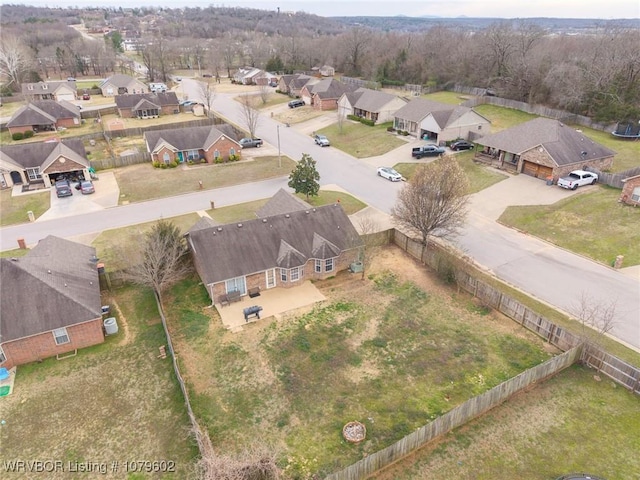 aerial view featuring a residential view