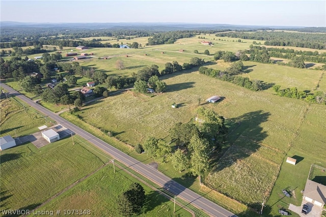 bird's eye view featuring a rural view