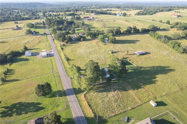 bird's eye view with a rural view