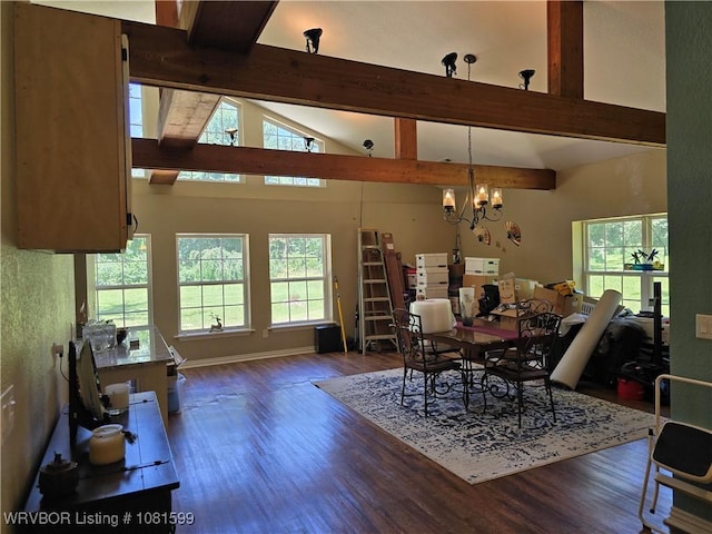 20222 Garman Rd, Gentry, AR 72734 - dining area with wood finished floors, healthy amount of natural light, and a chandelier